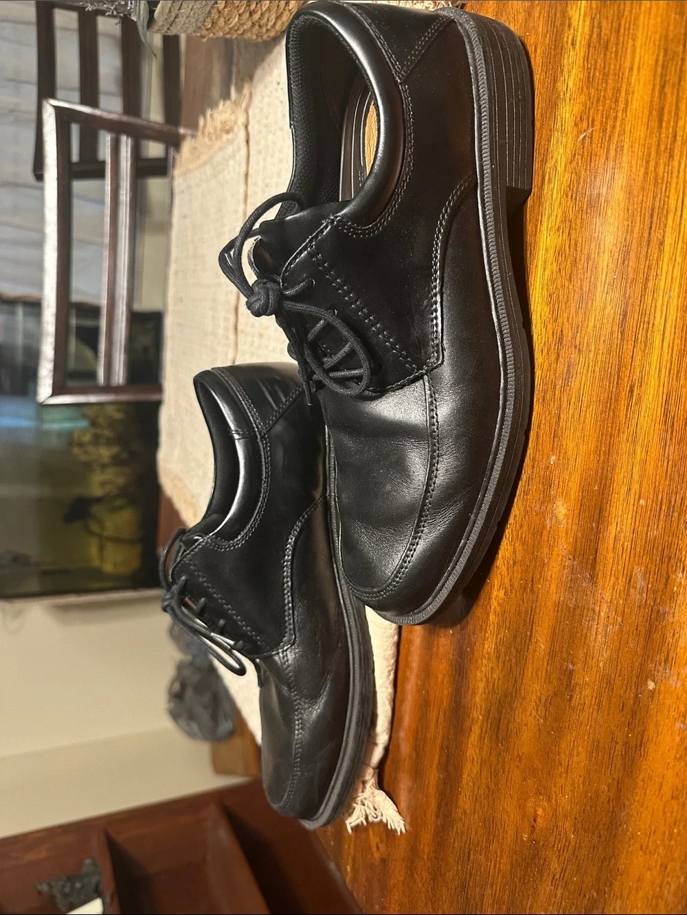 Ecco Black Leather Derby Lace-Up Dress Shoes